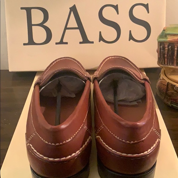 BASS BROWN LEATHER PENNY LOAFERS SHOES & BELT 9.5 OXFORDS - Picture 3 of 8